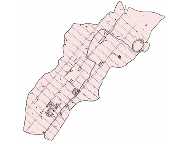 Schema urbanistico della città di Grumentum, con i principali monumenti