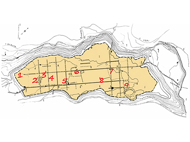 Planimetria della citta' di Grumentum